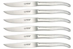 Coffret de 6 couteaux de table Laguiole Village Aéro en inox brillant