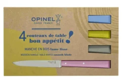 Coffret de 4 couteaux de table Opinel Bon Appétit Campagne n°125 lames 11cm en inox manches en charme