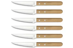 Coffret de 6 couteaux Pizza Bois Amefa inox et pakka