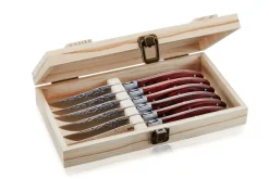 Coffret de 6 couteaux à steak Gefu Rancho lame en acier forgé martelé