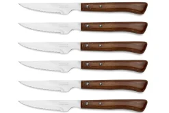 Coffret de 6 couteaux à steak/pizza Arcos lame dentelée 11cm manche en bois de hêtre compressé