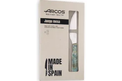 Coffret de 6 couteaux à steak/pizza Arcos lame dentelée 11cm manche bois bleu