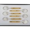 Coffret de 6 cuillères à café Nontron 87603 manche buis rond pyrogravé 14cm