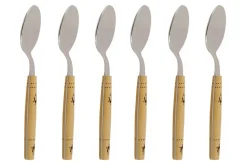 Coffret de 6 cuillères de table Nontron 87602 manche buis rond 20cm