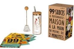 Coffret de fabrication de 99 sauces Cookut avec la recette + 1 Shaker gradué et 1 fouet tornado