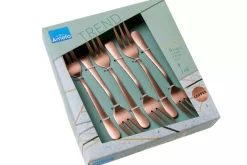 Coffret de 6 fourchettes dessert Amefa Austin inox revêtement coloré