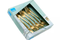 Coffret de 6 fourchettes dessert Amefa Austin inox revêtement coloré
