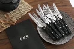 Coffret de table Wusaki 2 couteaux à steak 11cm + 2 fourchettes