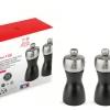 Coffret duo de moulins à poivre et à sel sec Peugeot Fidji en bois de hêtre et inox noir