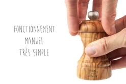 Coffret duo moulin à sel et poivre Peugeot Bistro en bois d'olivier 10cm