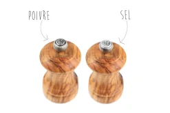 Coffret duo moulin à sel et poivre Peugeot Bistro en bois d'olivier 10cm
