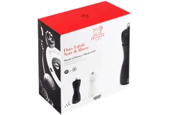 Coffret duo moulin à sel et poivre Peugeot Tahiti en bois noir + blanc