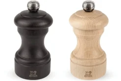 Coffret duo moulin à sel et poivre Peugeot Bistro en bois chocolat + naturel 10cm