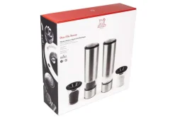 Coffret duo moulin à sel et poivre électrique Peugeot Elis Sense U Select en inox avec éclairage 20cm