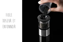 Coffret duo moulin à sel et poivre électrique Peugeot Elis Sense U Select en inox avec éclairage 20cm