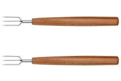 Coffret 2 fourchettes à pommes de terre Triangle Sense inox et manche prunier