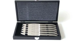 Coffret Laguiole Pradel 6 couteaux forgés 11cm élégants et micro-dentés