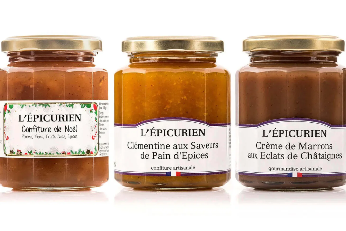 Coffret L'Épicurien Joyeux Noël - 3 confitures de 125g