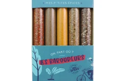 Coffret 5 mini tubes d'épices Le Monde en Tube Mes p'tites épices Les baroudeurs