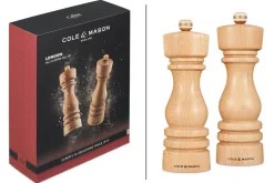 Coffret moulins sel et poivre Cole & Mason London hêtre 18cm