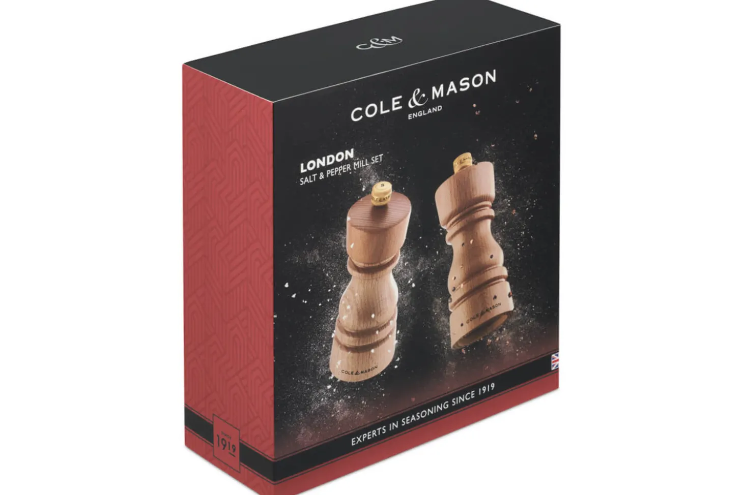 Coffret moulins sel et poivre Cole & Mason London hêtre 13cm