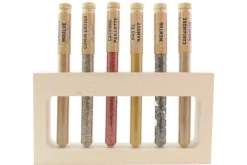 Coffret 6 épices en tube Le Monde en Tube Saveurs orientales + support bois