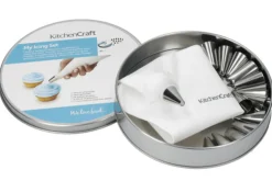 Coffret pâtissier Kitchencraft My Icing Set avec 14 douilles en acier inoxydable + poche en coton