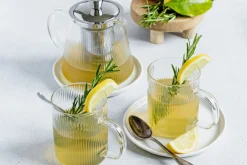 Coffret théière Cristel Darjeeling + 2 tasses en verre borosilicate