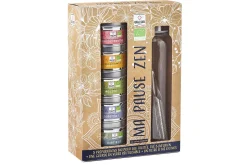 Coffret thés et infusions bio Quai Sud Ma Pause Zen + gourde en verre et filtre à thé