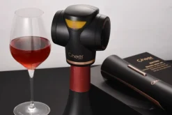 Coffret tire-bouchon électrique et accessoires pour le vin Cheer Moda Matrix - Noir & Bronze