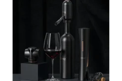 Coffret tire-bouchon électrique et accessoires pour le vin Cheer Moda Matrix - Noir & Bronze