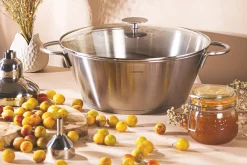Confiturière Cristel Grande Tablée en inox et couvercle en verre