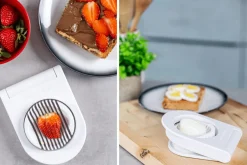 Coupe-oeufs Kitchen Aid en acier inoxydable et polymère blanc