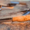 Couteau Arctic Legend Hobby Knife AL903 artisanal lame 9,5cm manche en bouleau + étui en cuir