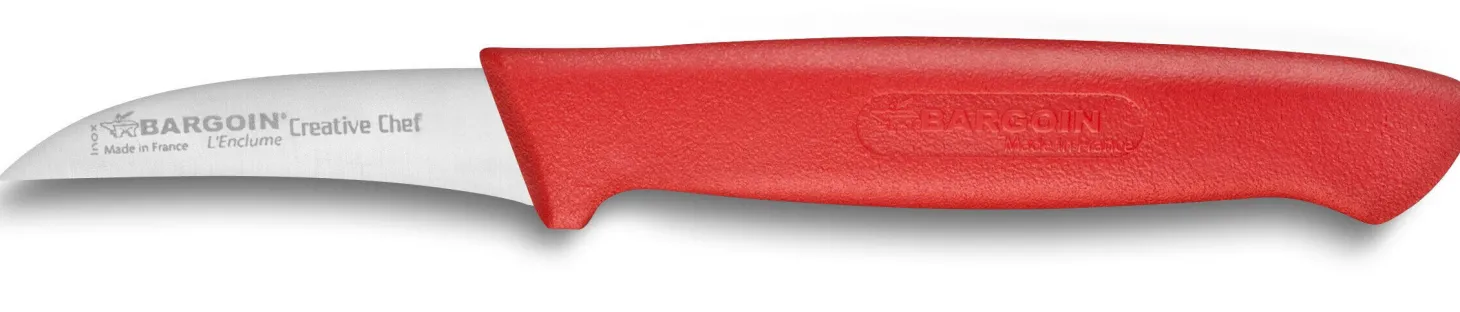 Couteau bec d'oiseau Bargoin Creative Chef 6cm manche surmoulé rouge