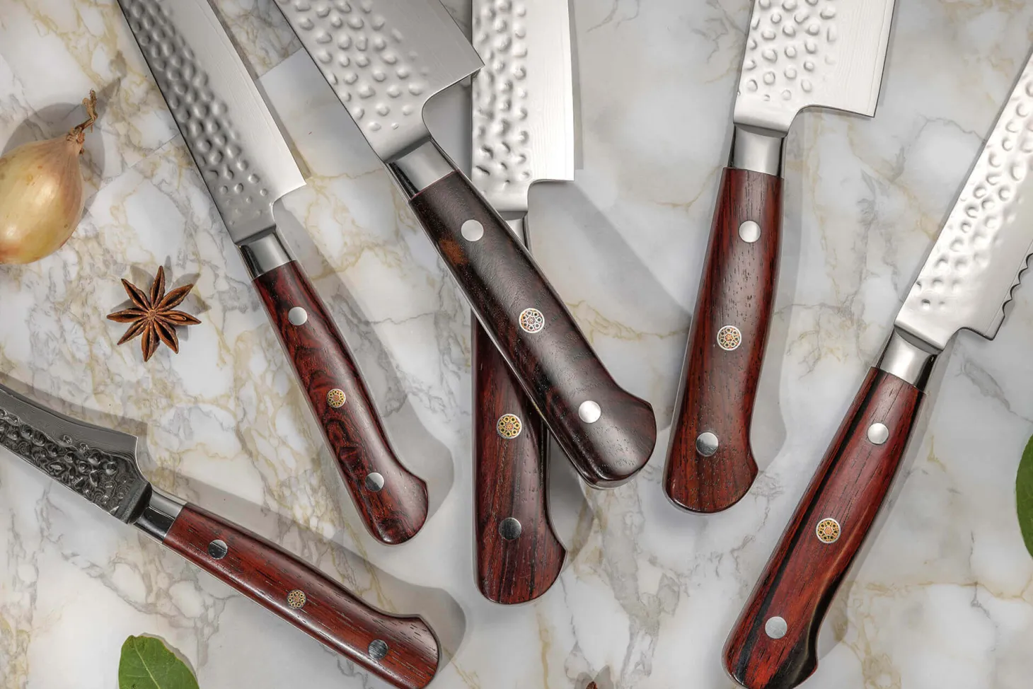 Couteau bec d'oiseau Fukito Rosewood Damas 67 couches 8cm