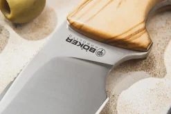 Couteau Böker Arbolito Vultur 02BA415 lame en acier 9,8cm manche en bois d'olivier + étui en cuir