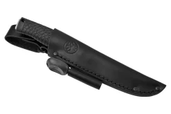 Couteau Böker Bronco 121504 lame en acier 11,3cm manche en TPE noir + étui en cuir avec allume-feu