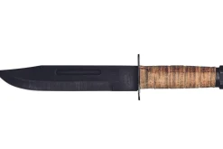 Couteau Bowie Herbertz 101018 lame 18cm manche en cuir + étui en cuir + pierre à aiguiser