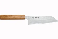 Couteau bunka 16,5cm japonais artisanal Sakai Kikumori TS10 en chêne