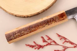 Couteau bunka 18cm japonais artisanal Hado Sumi B1D manche en cerisier