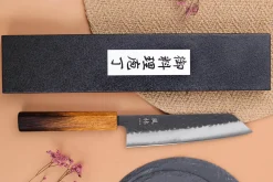 Couteau bunka 17cm japonais artisanal Yuzo Black AS chêne brûlé