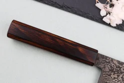 Couteau bunka 18cm japonais artisanal Nakamura Kaishin Ginsan Black Damas