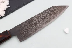 Couteau bunka 18cm japonais artisanal Nakamura Kaishin Ginsan Black Damas