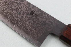 Couteau bunka 18cm japonais artisanal Nakamura Kaishin Ginsan Black Damas