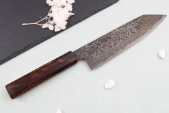 Couteau bunka 18cm japonais artisanal Nakamura Kaishin Ginsan Black Damas