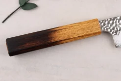 Couteau bunka 15cm japonais artisanal Wusaki Yaketa VG10 damas chêne brûlé