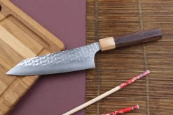 Couteau bunka japonais artisanal martelé Yu Kurosaki senko 16.5cm acier SG2