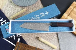 Couteau bunka japonais artisanal Masakage Kumo 16,5cm damas 63 couches