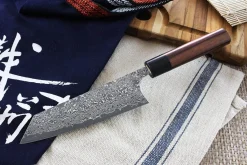 Couteau bunka japonais artisanal Yoshimi Kato 16.5cm VG10 Nickel Damascus